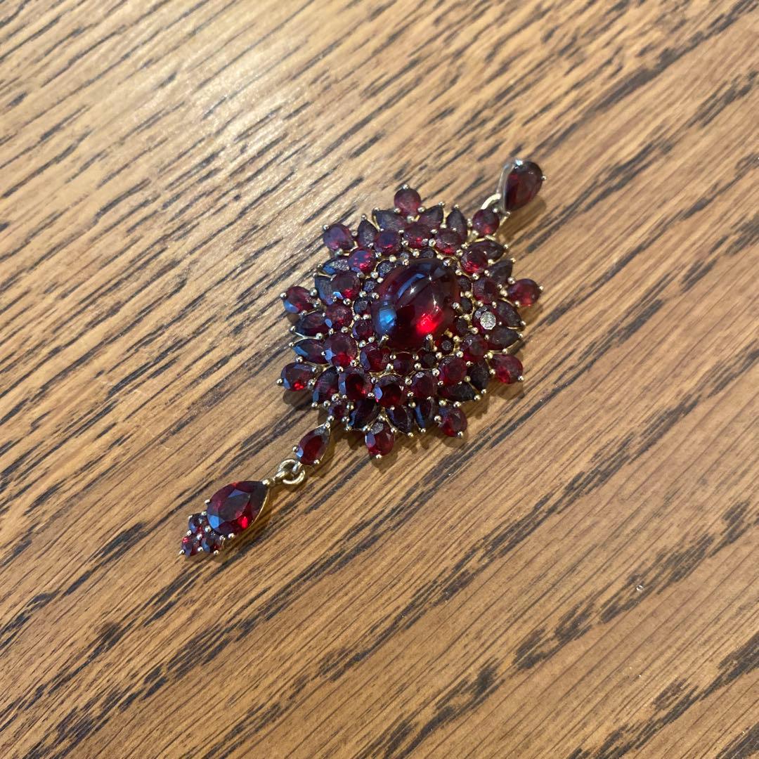 d*7様 碌山 ロクザン ガーネット ペンダントトップ SILVER925 ゴー