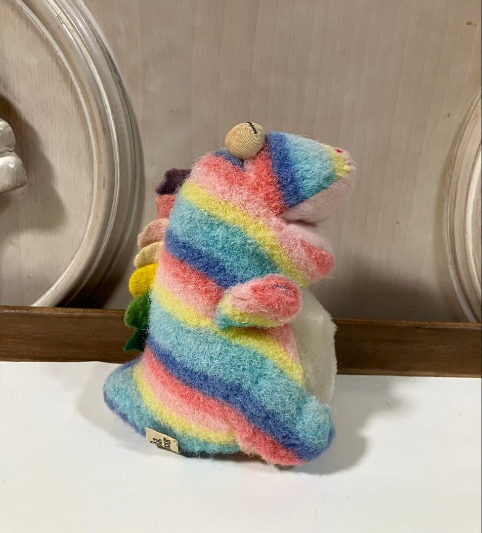 ごきげんザウルス レインボー プチ バンダイ ぬいぐるみ 当時物