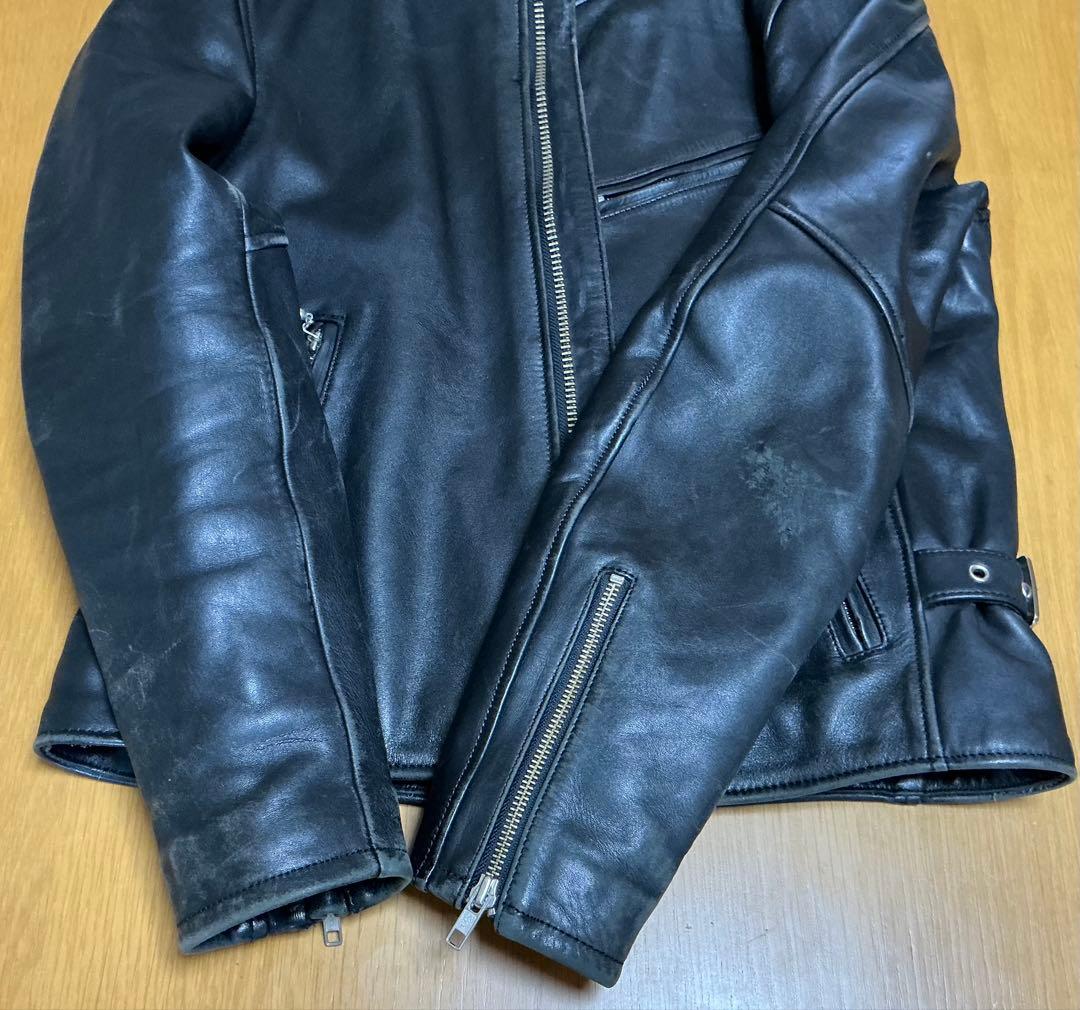 ブラックレザーシングルライダースジャケット　ハーレーダビッドソン