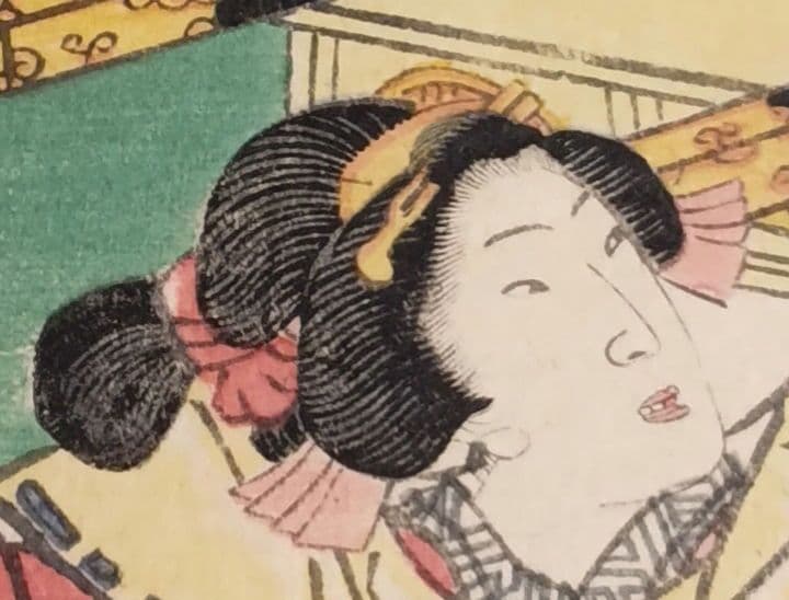 浮世絵版画、紫式部源氏かるた29番行幸、二代歌川国貞画、安政4年出版（1857)