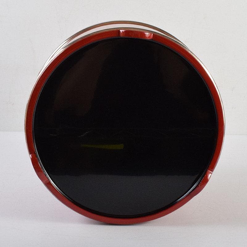 輪島塗　浜木松峰　朱塗銀タガ　手桶水指　堀内宗完(兼中斎)極め箱　VR8538H