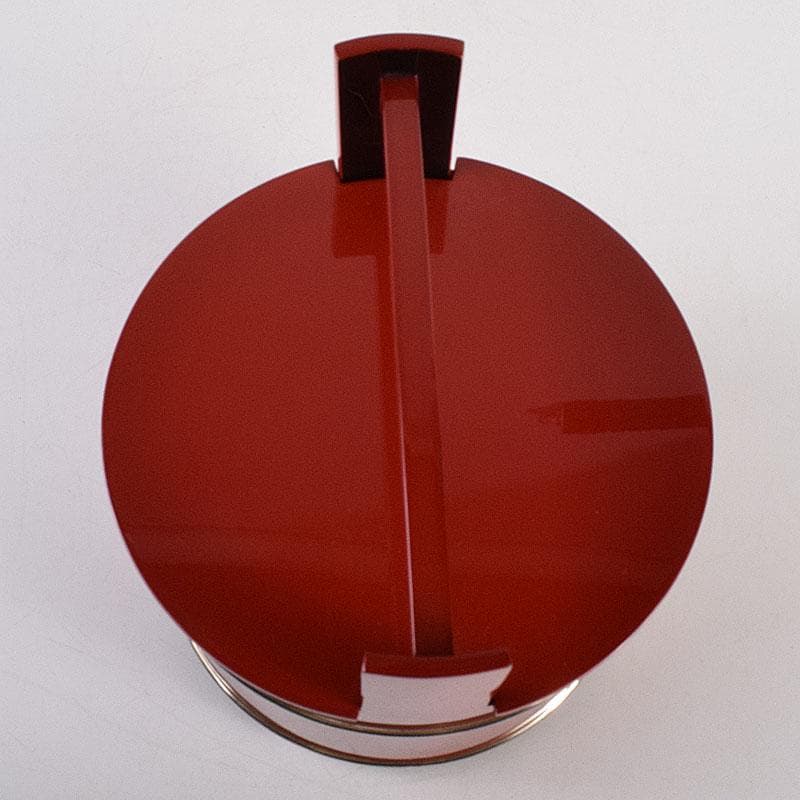 輪島塗　浜木松峰　朱塗銀タガ　手桶水指　堀内宗完(兼中斎)極め箱　VR8538H