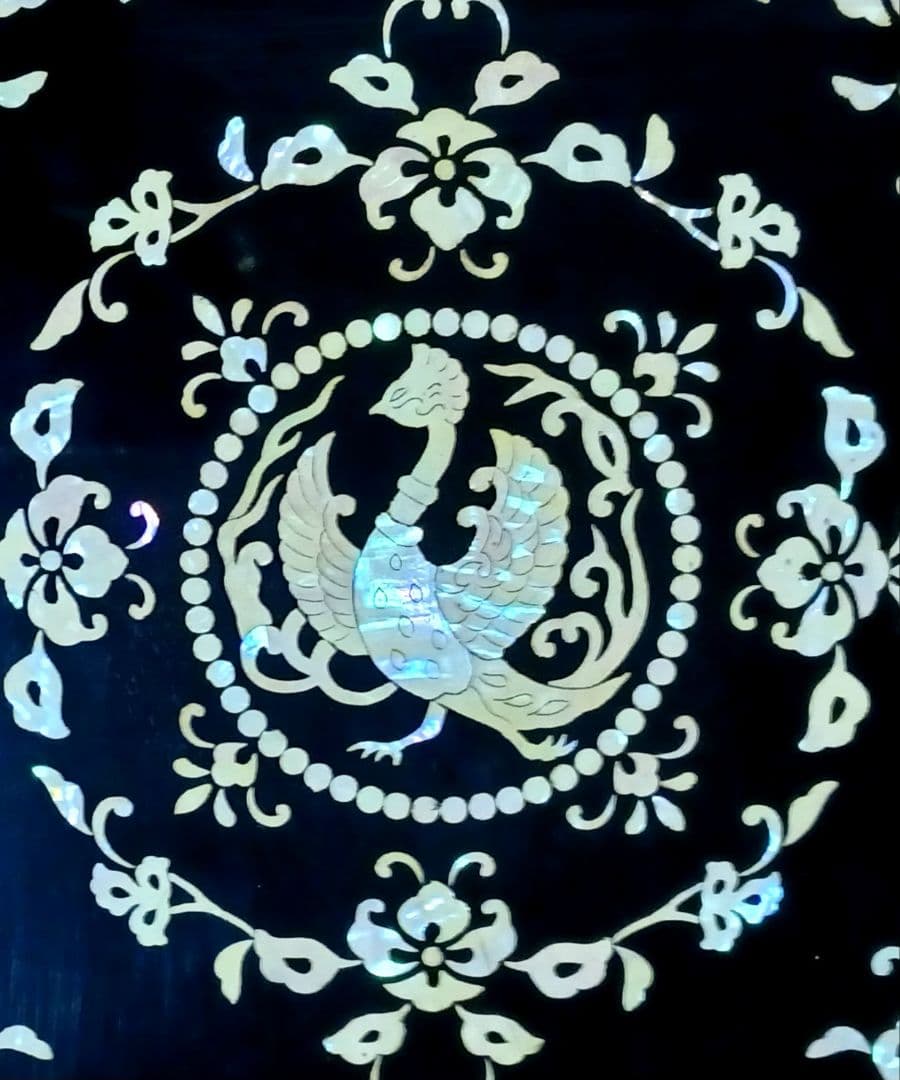 奈良漆器 正倉院文螺鈿硯箱 硯,水滴,唐墨2丁付 書道具