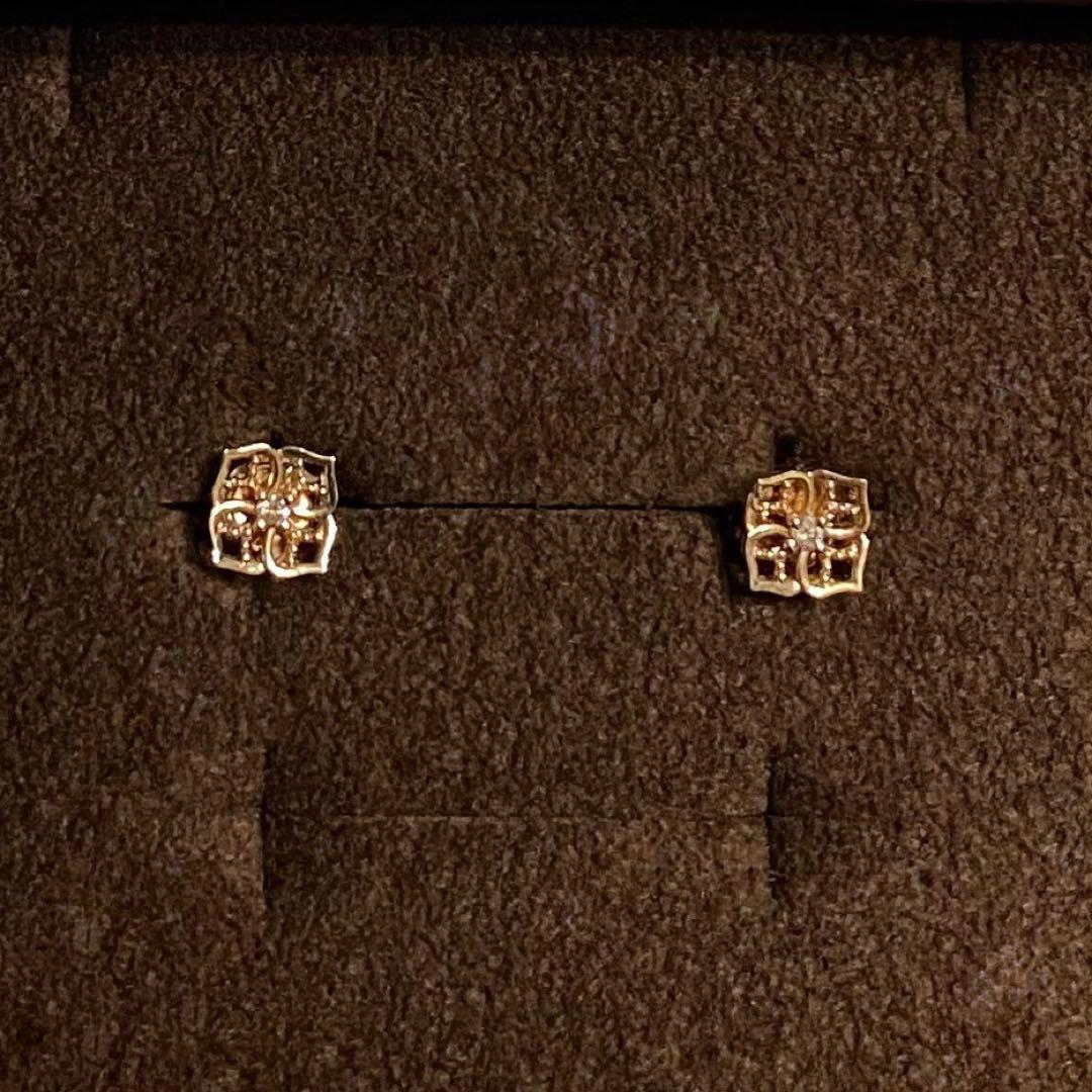 agete アガットK10 ダイヤモンド 0.04ct ピアス 【未使用】