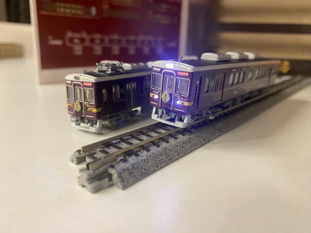 阪急7000系京とれいん雅楽 7006編成Nゲージ カスタム品ライト点灯鉄道コレ