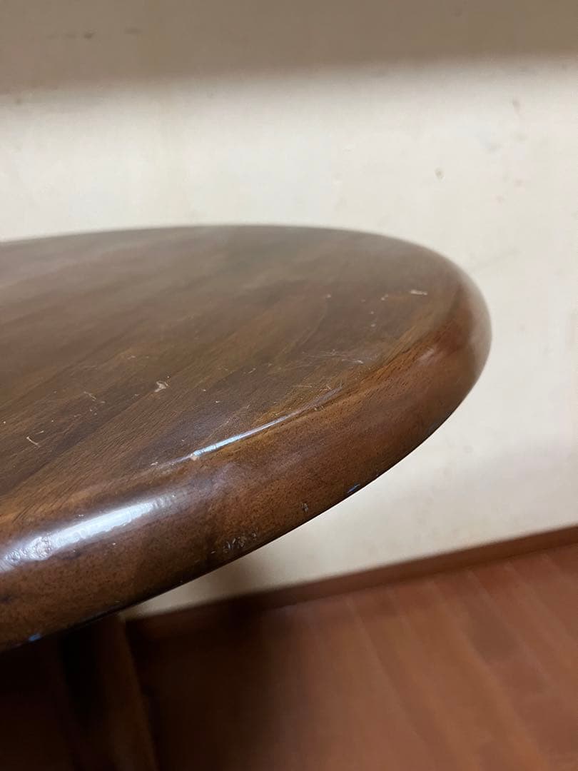 【アンティーク】木製丸型カフェテーブル　サイドテーブル