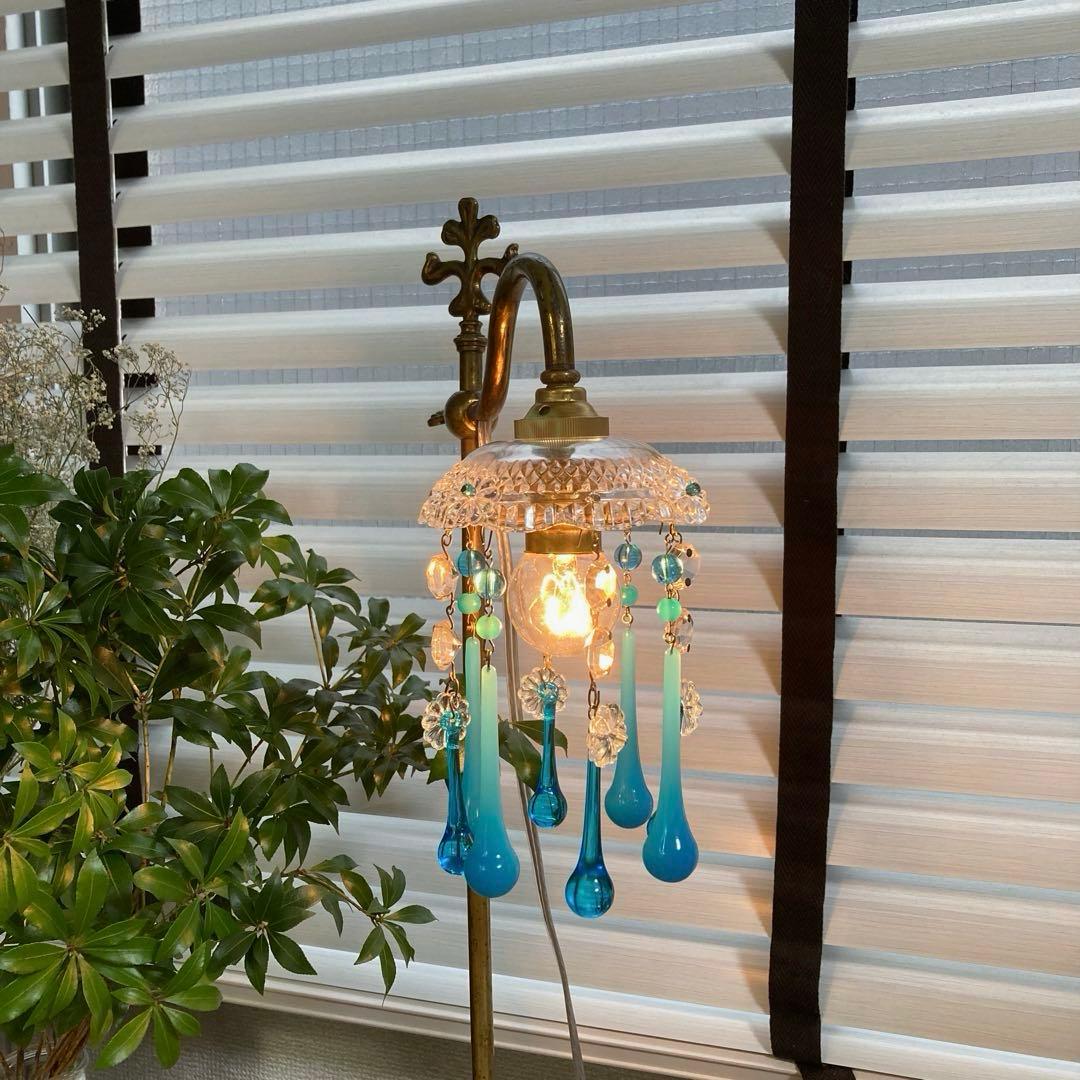 （ご予約）ミニシャンデリア（青の世界）　フランス　アンティーク　1910年