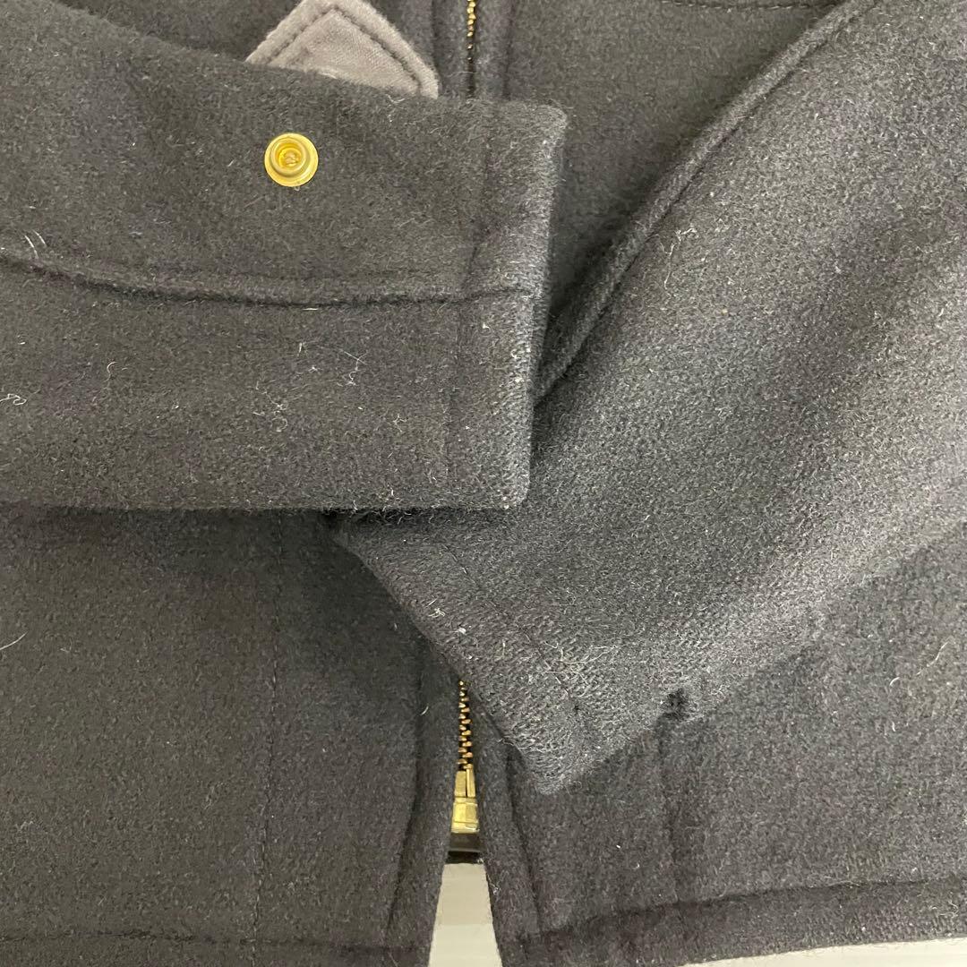 knmen129-0747 ショット　メルトン　CPO ジャケット36 ブラック