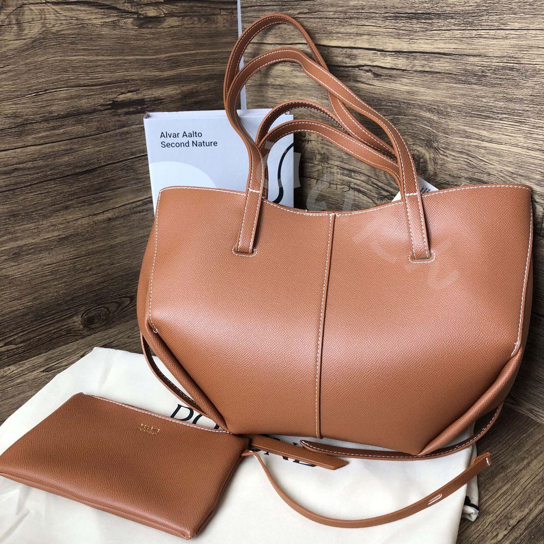 POLÈNE ブラウン トートバッグ ポーチ付き