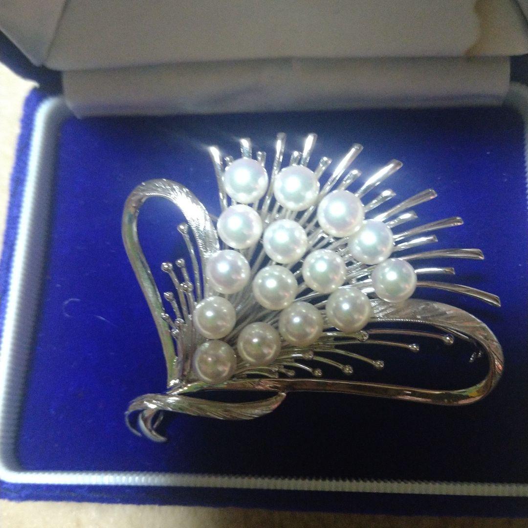 あこや真珠シルバーブローチ、ペンダントトップ