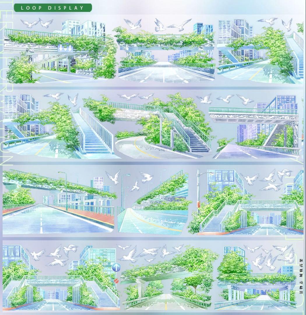 海外マスキングテープ巻売り 高架橋 風景マスキングテープ人物マステ