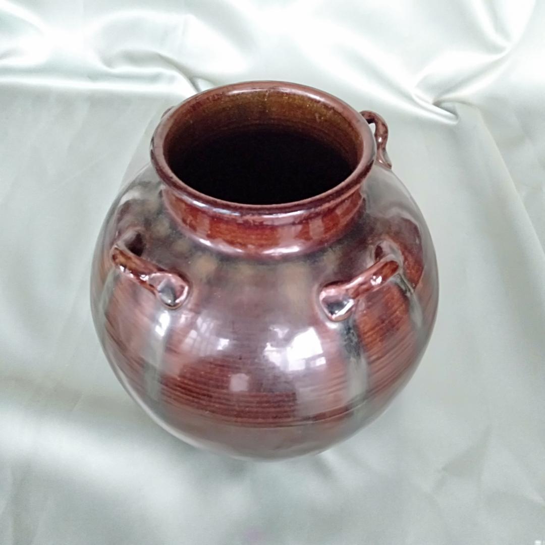 高取焼　八仙　飾壷　四耳　壺　花入