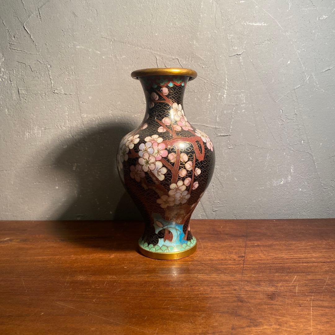 中国美術 七宝焼 景泰藍 花瓶 骨董品 オブジェ インテリア 置物