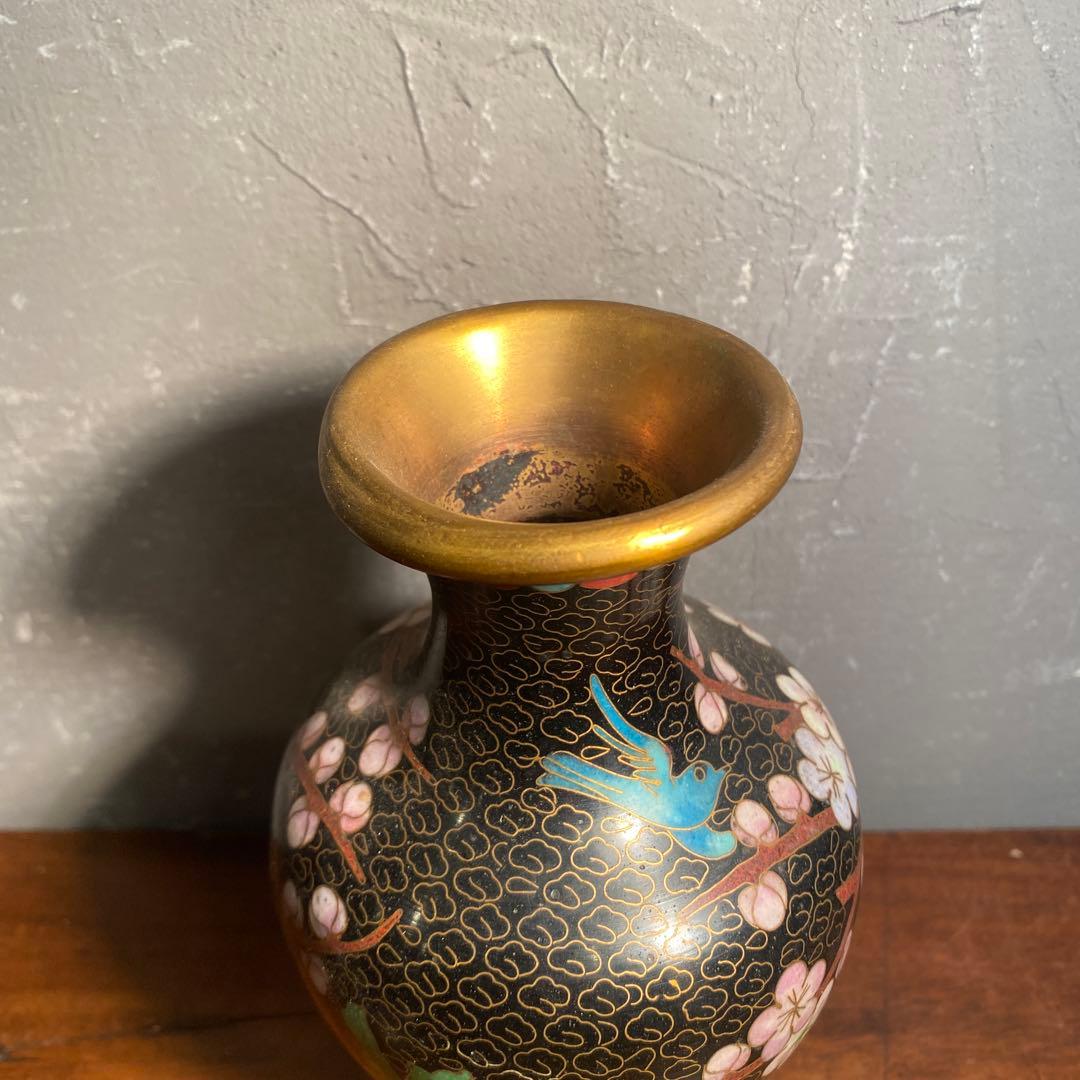 中国美術 七宝焼 景泰藍 花瓶 骨董品 オブジェ インテリア 置物