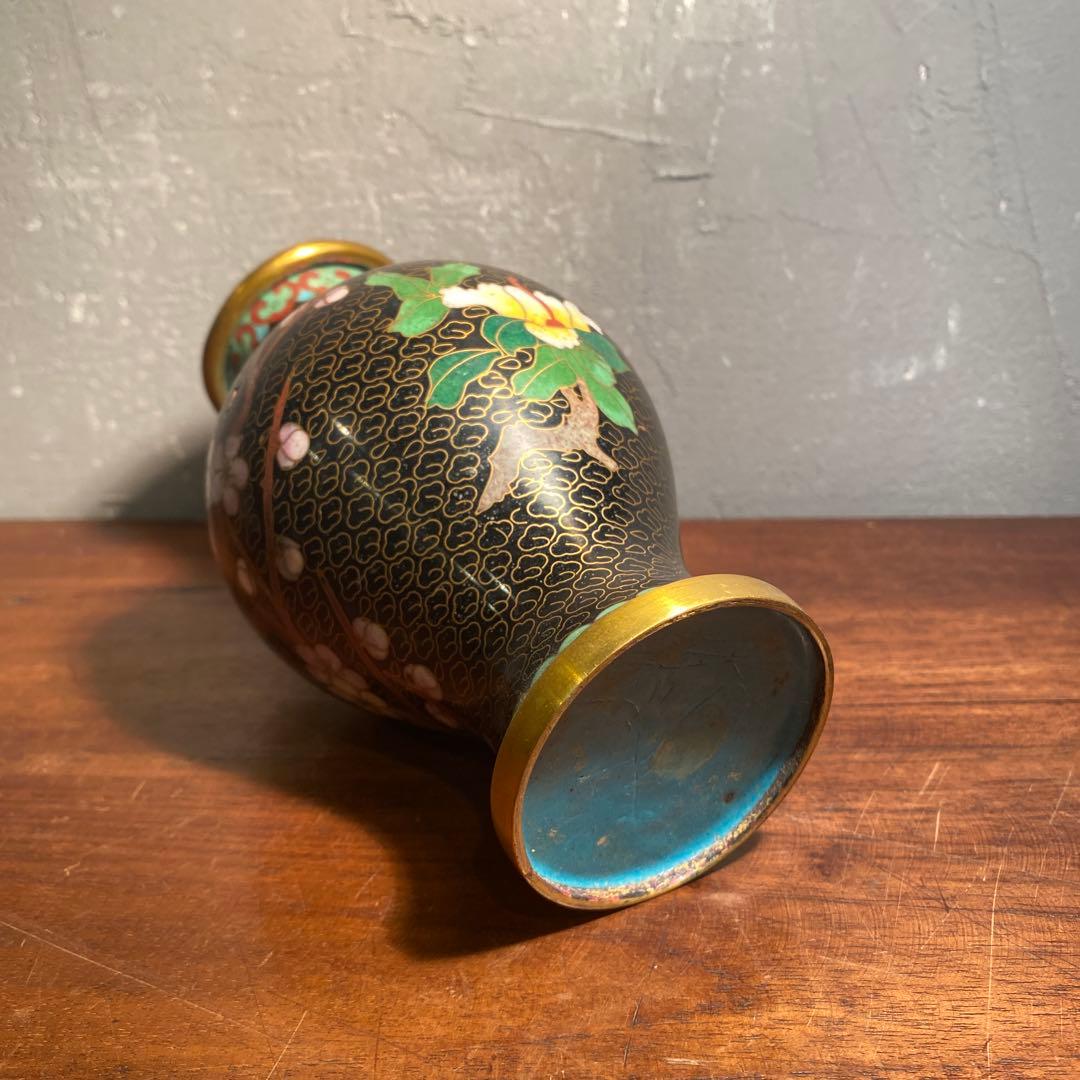 中国美術 七宝焼 景泰藍 花瓶 骨董品 オブジェ インテリア 置物