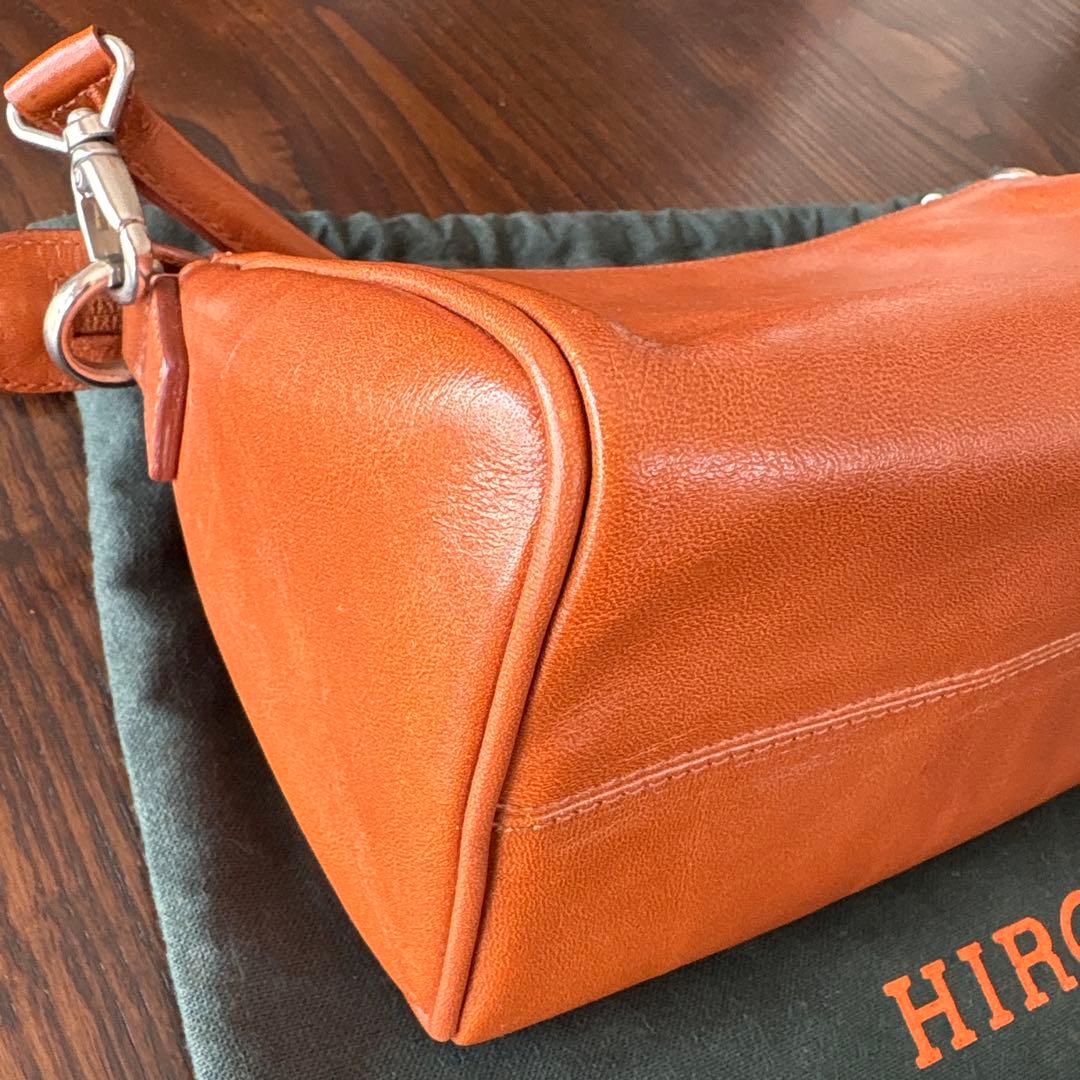 HIROFU ヒロフ レザーハンドバッグ 本革 品番03935 保存袋付