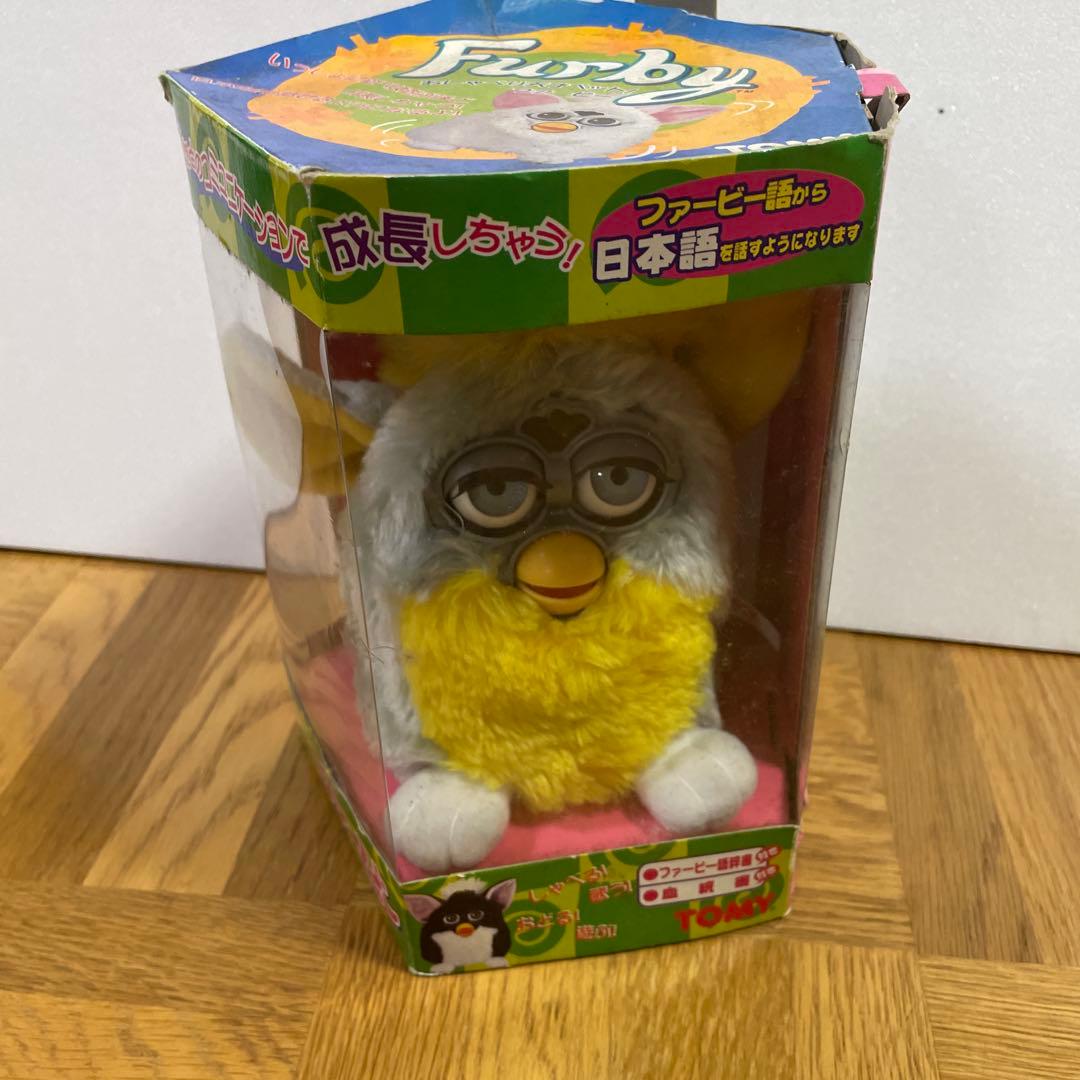 【希少・美品】日本版 ファービー グレー×イエロー TOMY製 箱・説明書付き