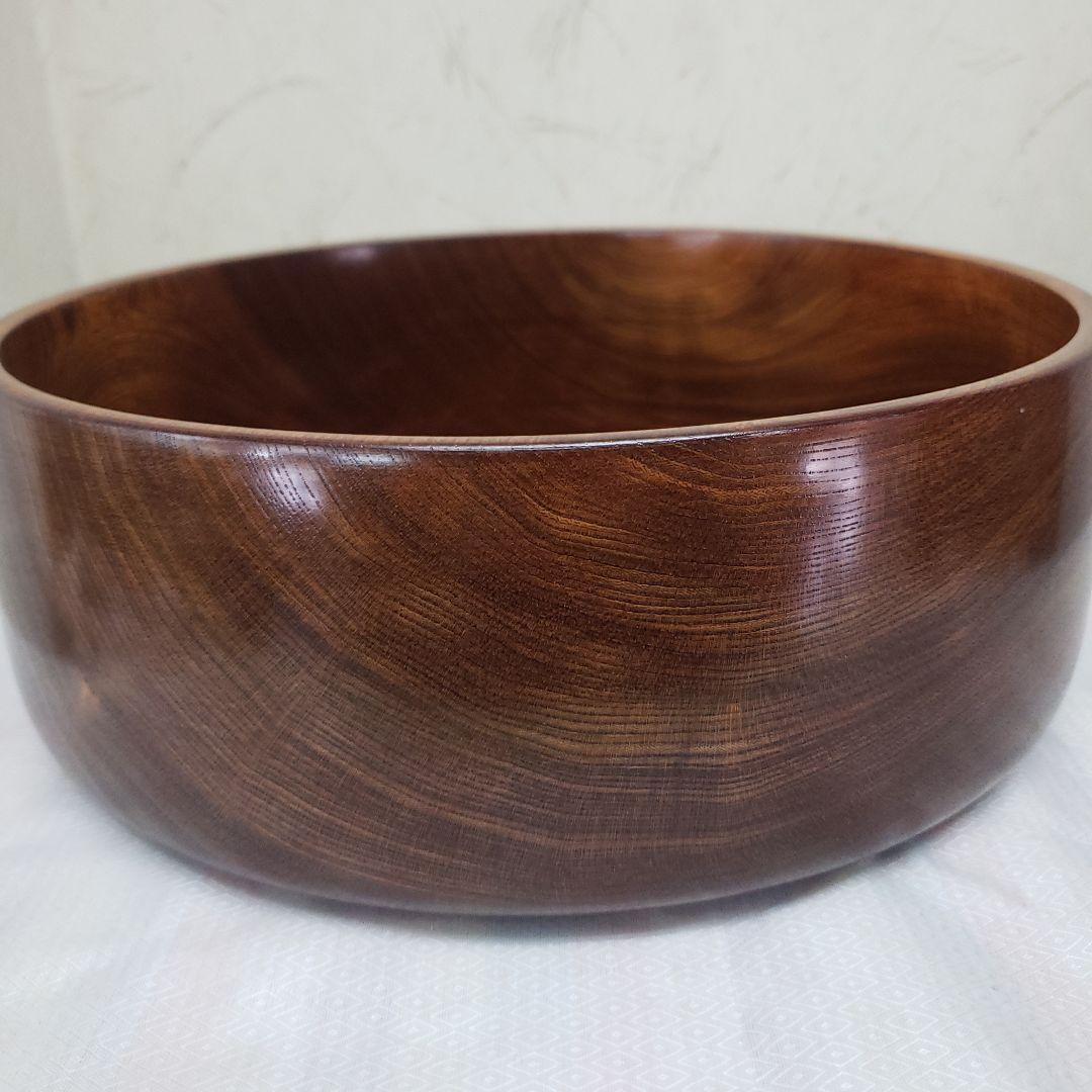 蔵出し特価欅製 無垢茶びつ茶箱 円形 蓋(お盆)付き直径３３cm 高さ１３cm