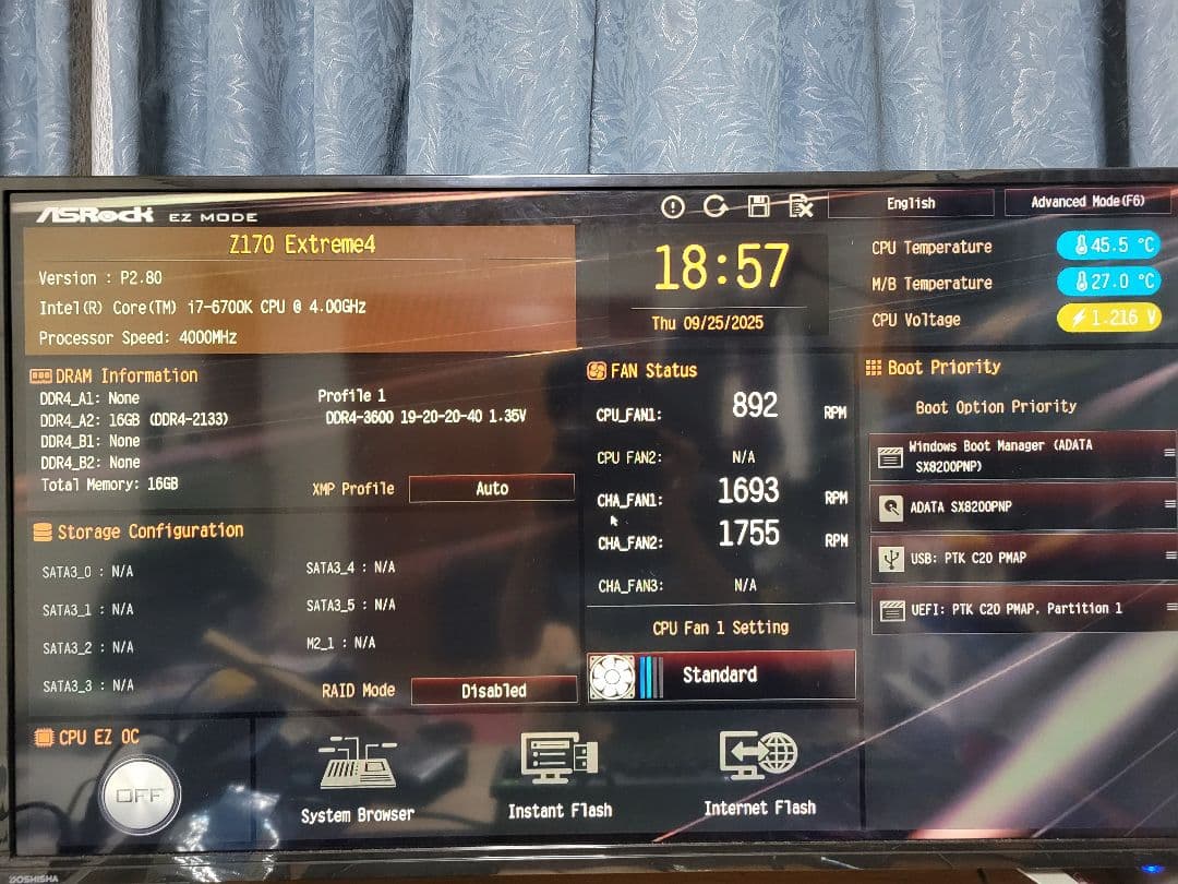 CPU ASRock Z170 Extreme4 + i7-6700K