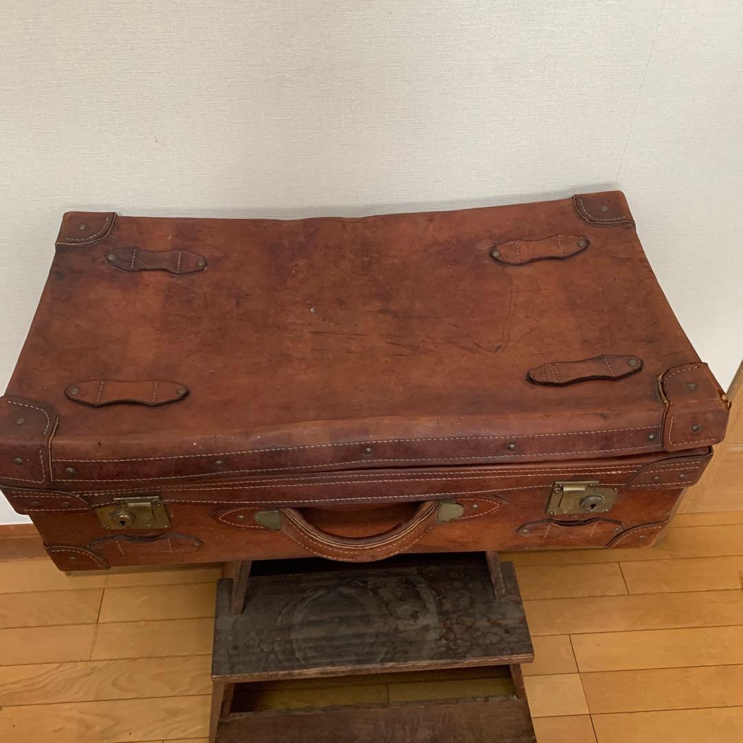 アンティーク/革トランク/重厚/収納ケース/ヴィンテージ/オブジェ/本日限定価格