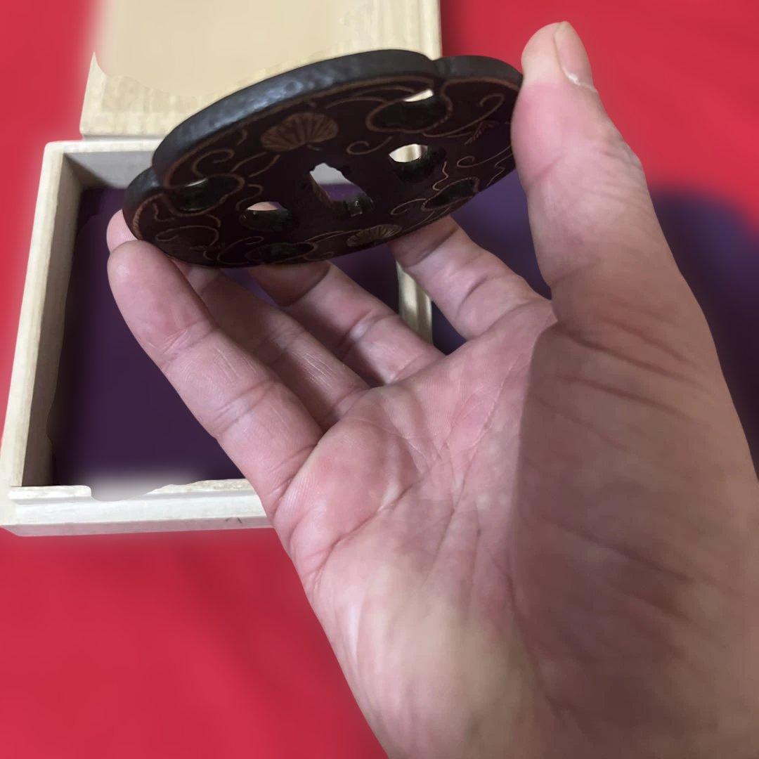 美術品・アンティーク・コレクション 武具 逸品　江戸時代　鉄地　象嵌　鍔