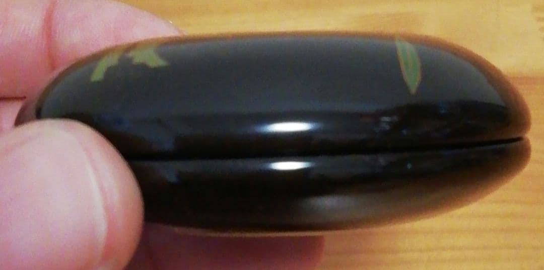 時代　水仙　蒔絵　研出　香合　共箱　仕服付　茶道具