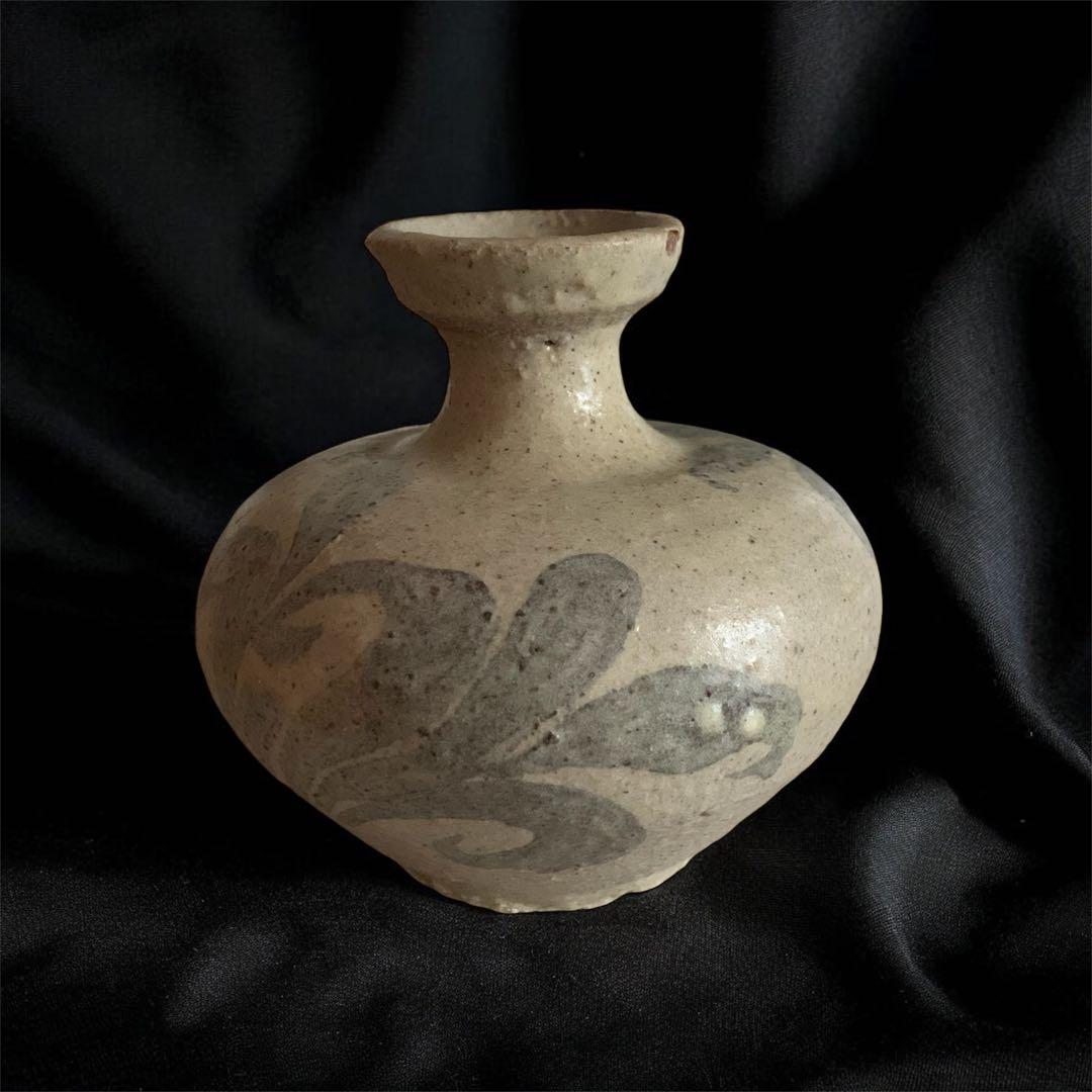 カケあり 高麗青磁鉄絵唐草紋 花瓶 花器 陶磁器 朝鮮 古美術 李朝 高麗