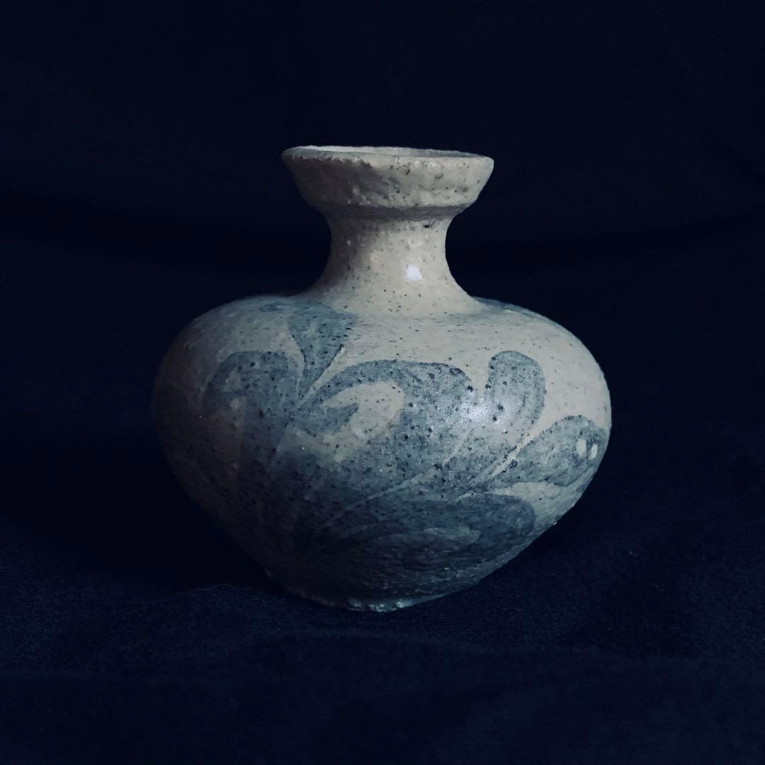 カケあり 高麗青磁鉄絵唐草紋 花瓶 花器 陶磁器 朝鮮 古美術 李朝 高麗