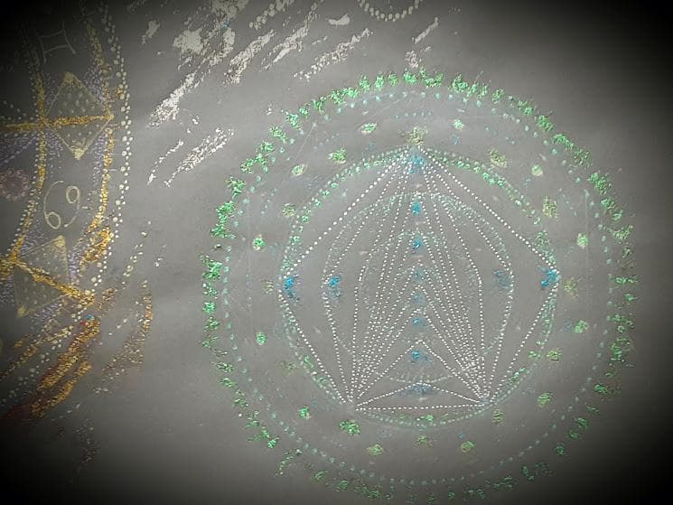 五十嵐由家　曼陀羅画145　「メルカバの大車輪」