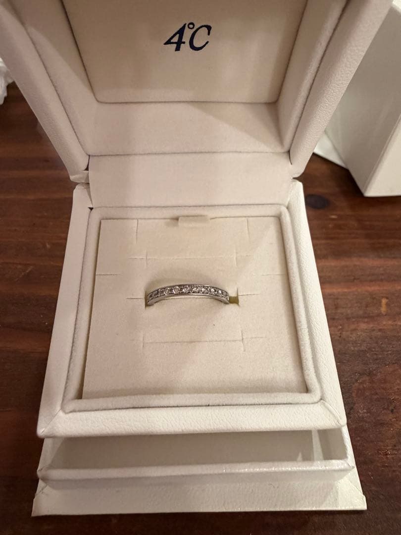 4°C プラチナ950 ダイヤモンドリング　6号