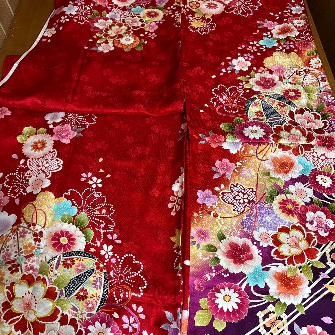 トールサイズ　正絹振袖　袋帯　小物セット　大きめサイズ　18ー10