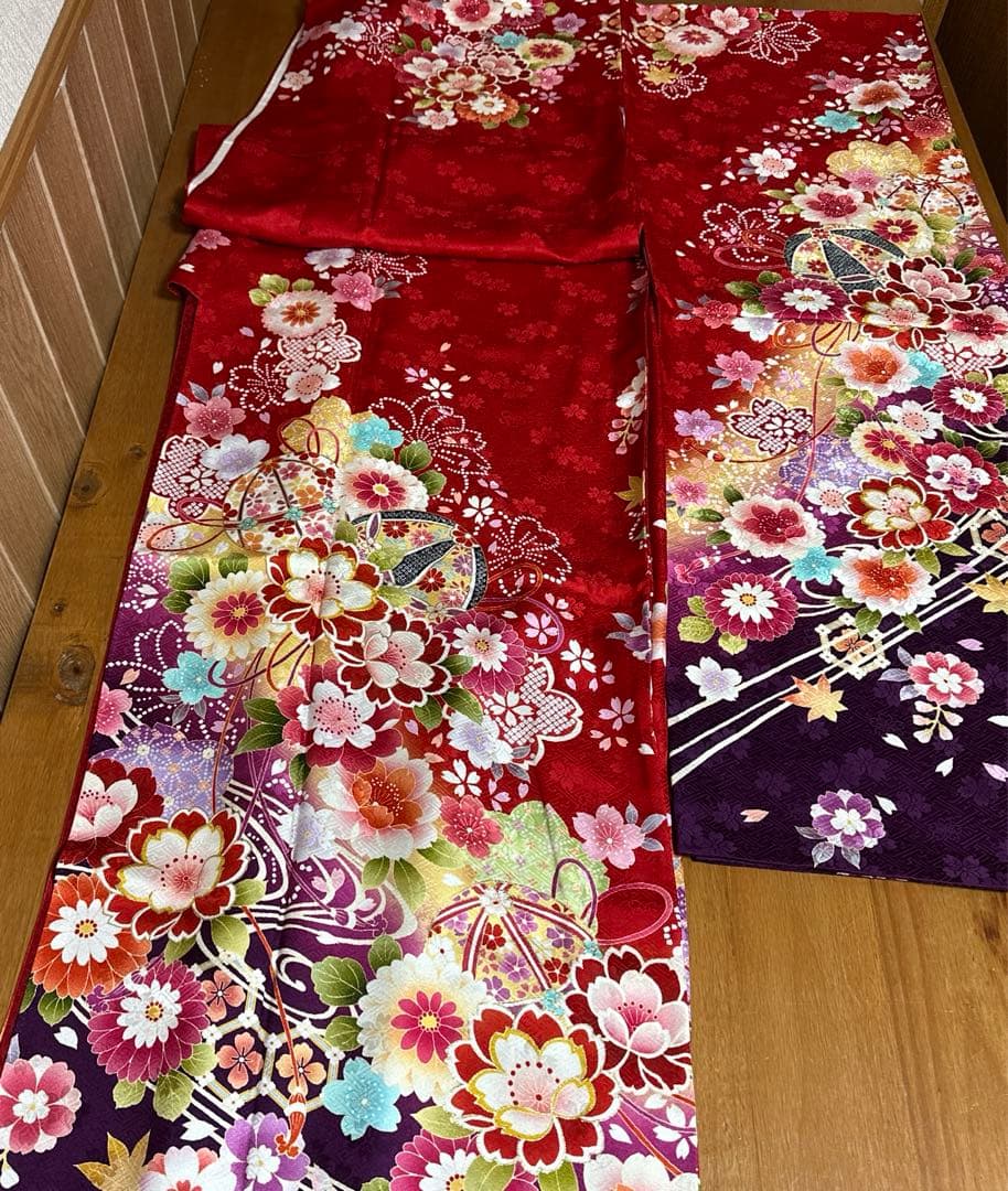 トールサイズ　正絹振袖　袋帯　小物セット　大きめサイズ　18ー10