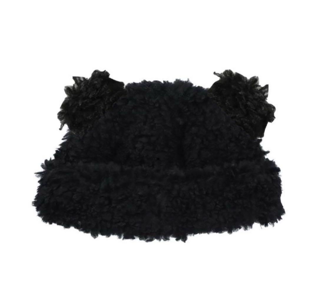 BASICKS耳付き黒ニット帽