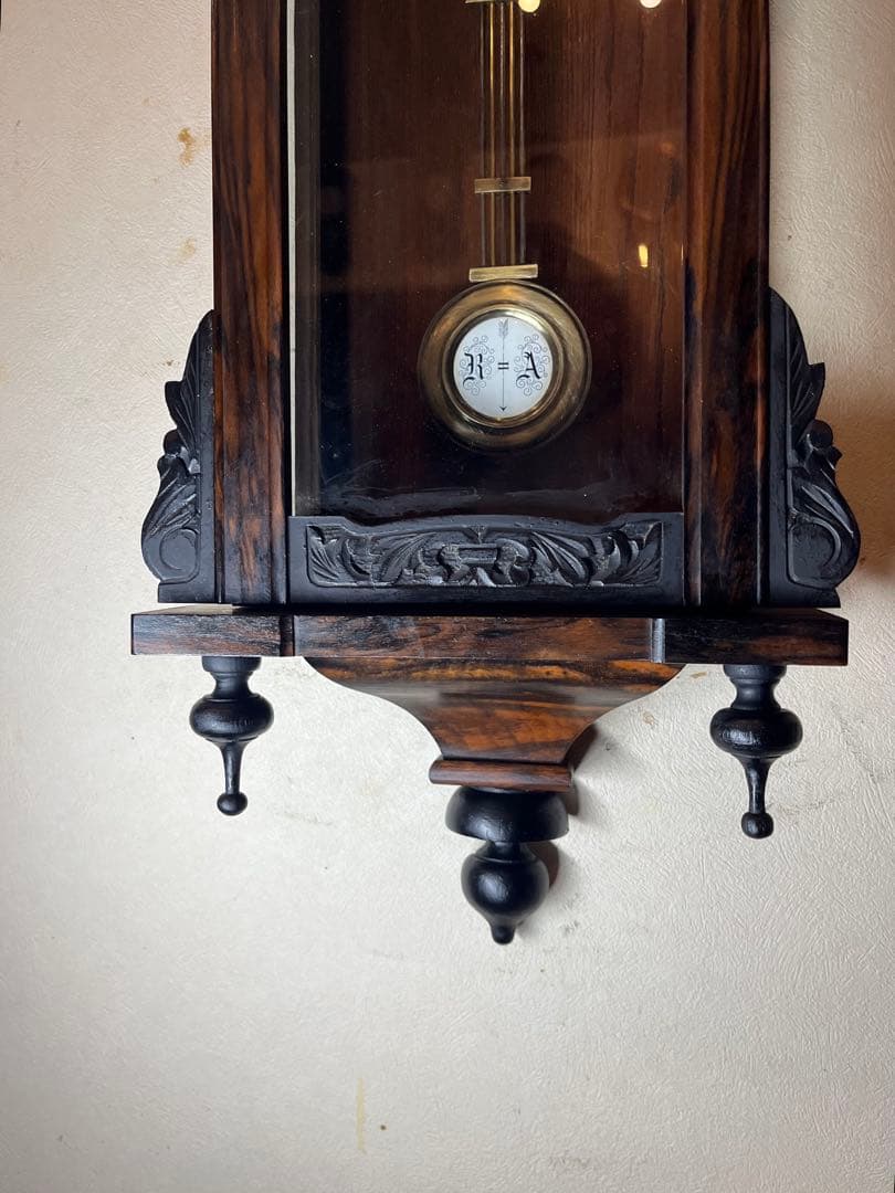 ユンハンス　黒柿　柱時計　古時計　振り子　レトロ　ゼンマイ　ボンボン　精工舎