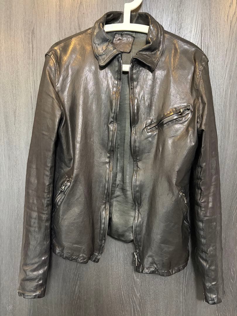 バックラッシュ 黒 0.6mmイタリアンショルダーシングルライダースMサイズ