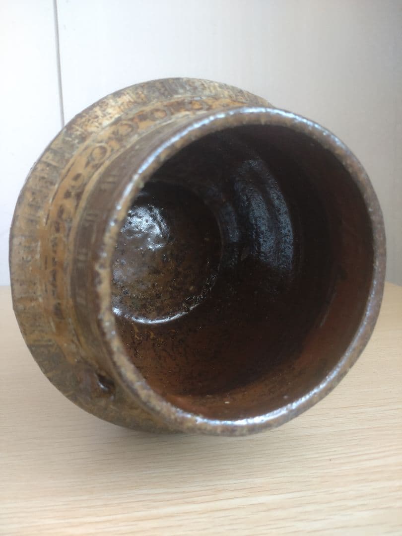 【伝世品　江戸時代1772年〜1840年】平沢九朗　水指　三島耳付　二代九朗識箱