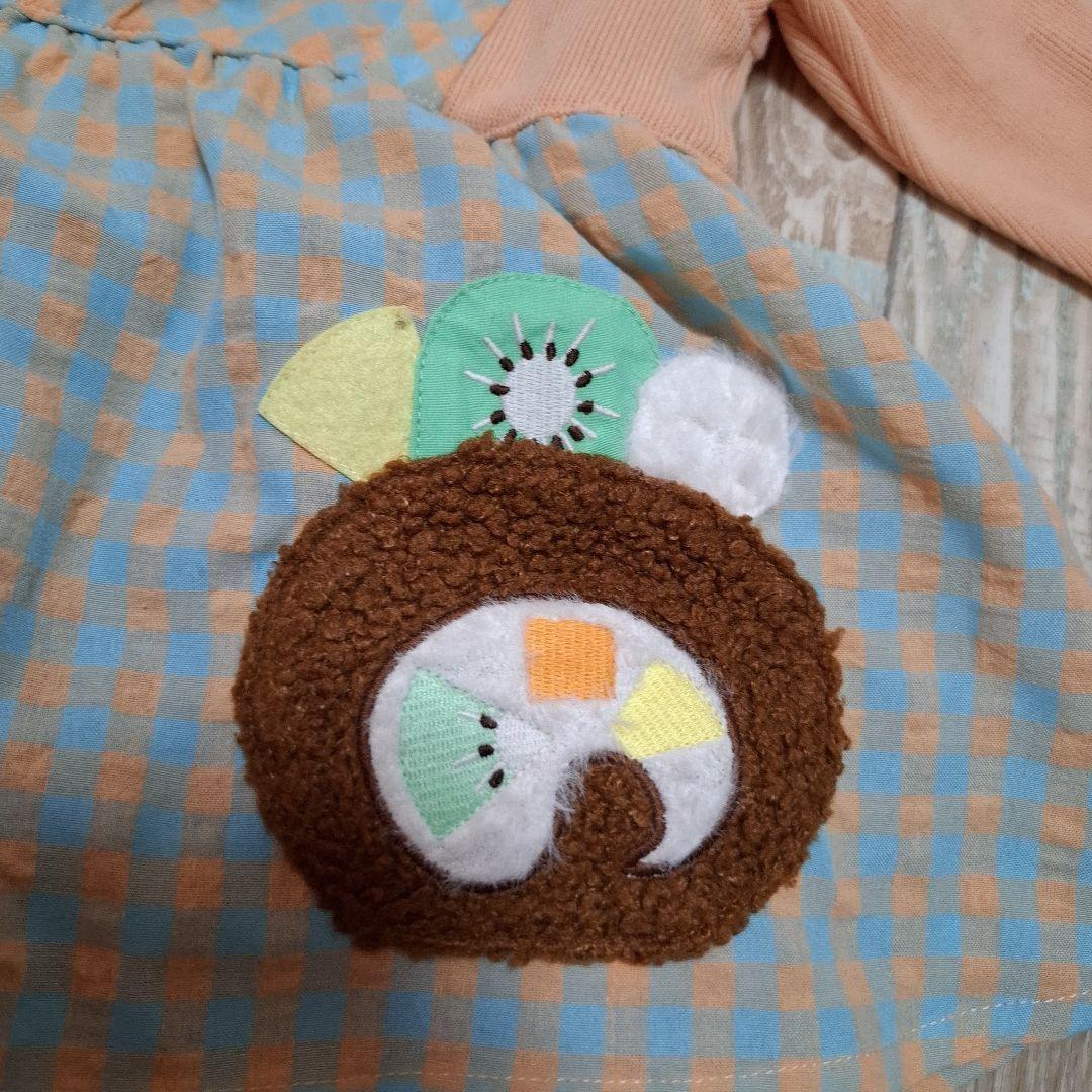 着1 ベイビーチアー　エプロンドレス風チュニックとレギンスセットアップ　80