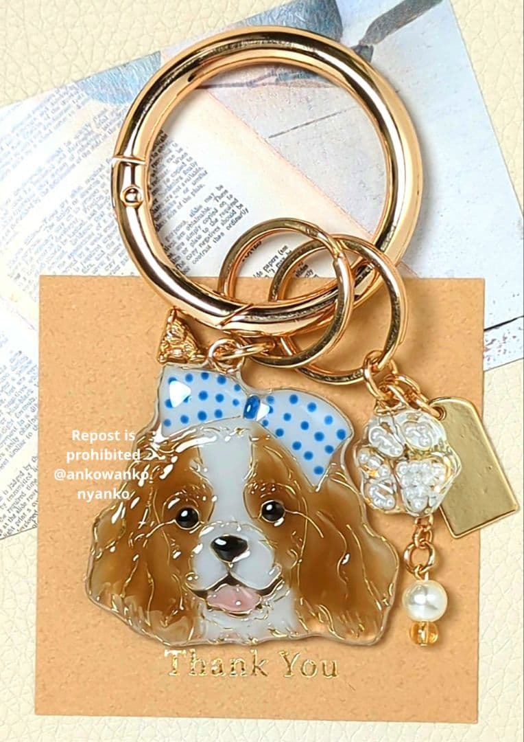 キャバリア　愛犬 ankoわんこシリーズ　バッグリング　犬　Dog