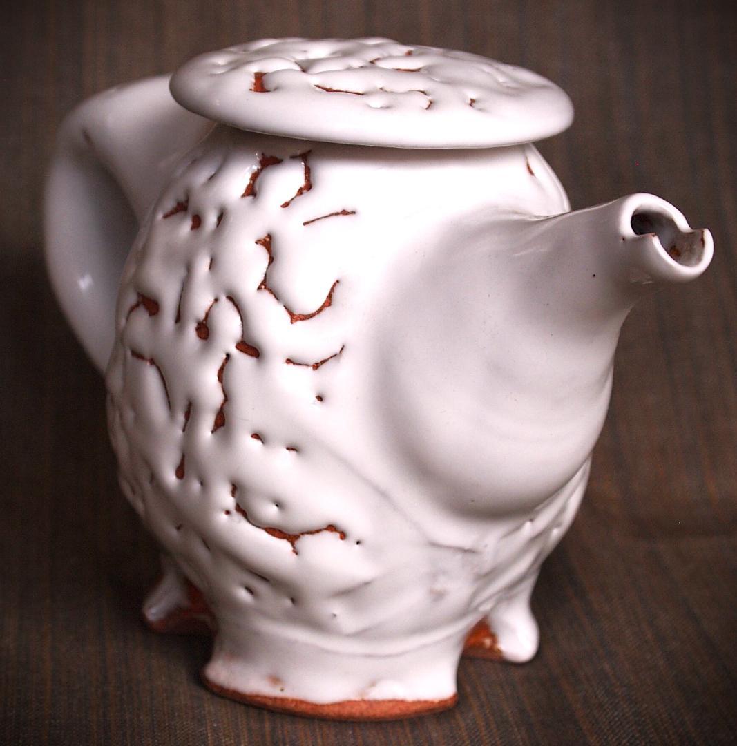 新作★時松泰礼【師：松野龍司】★白萩ティーポット（急須）★共箱