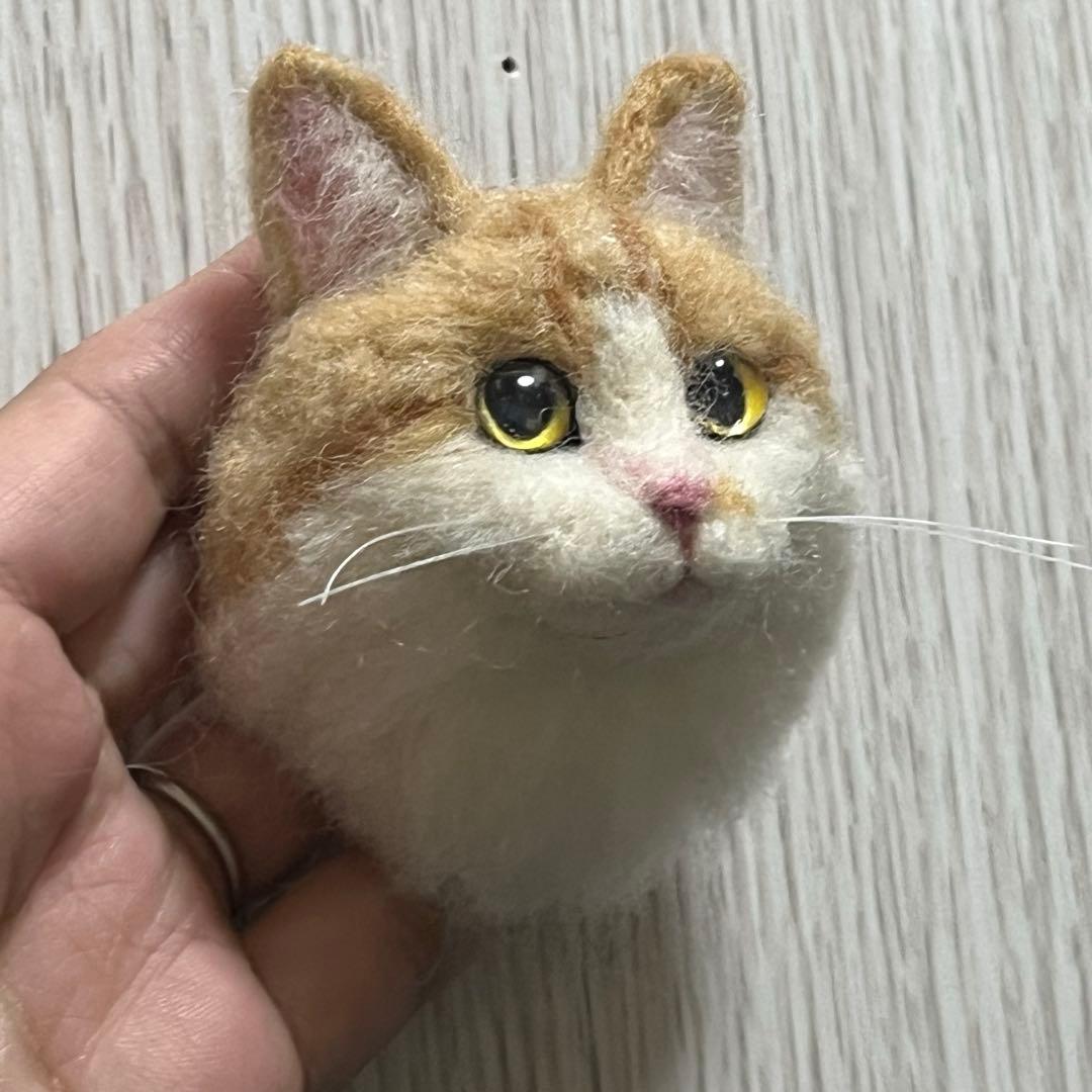 【☆むむ☆プロフィール★ 】 羊毛フェルト 猫 キーホルダー