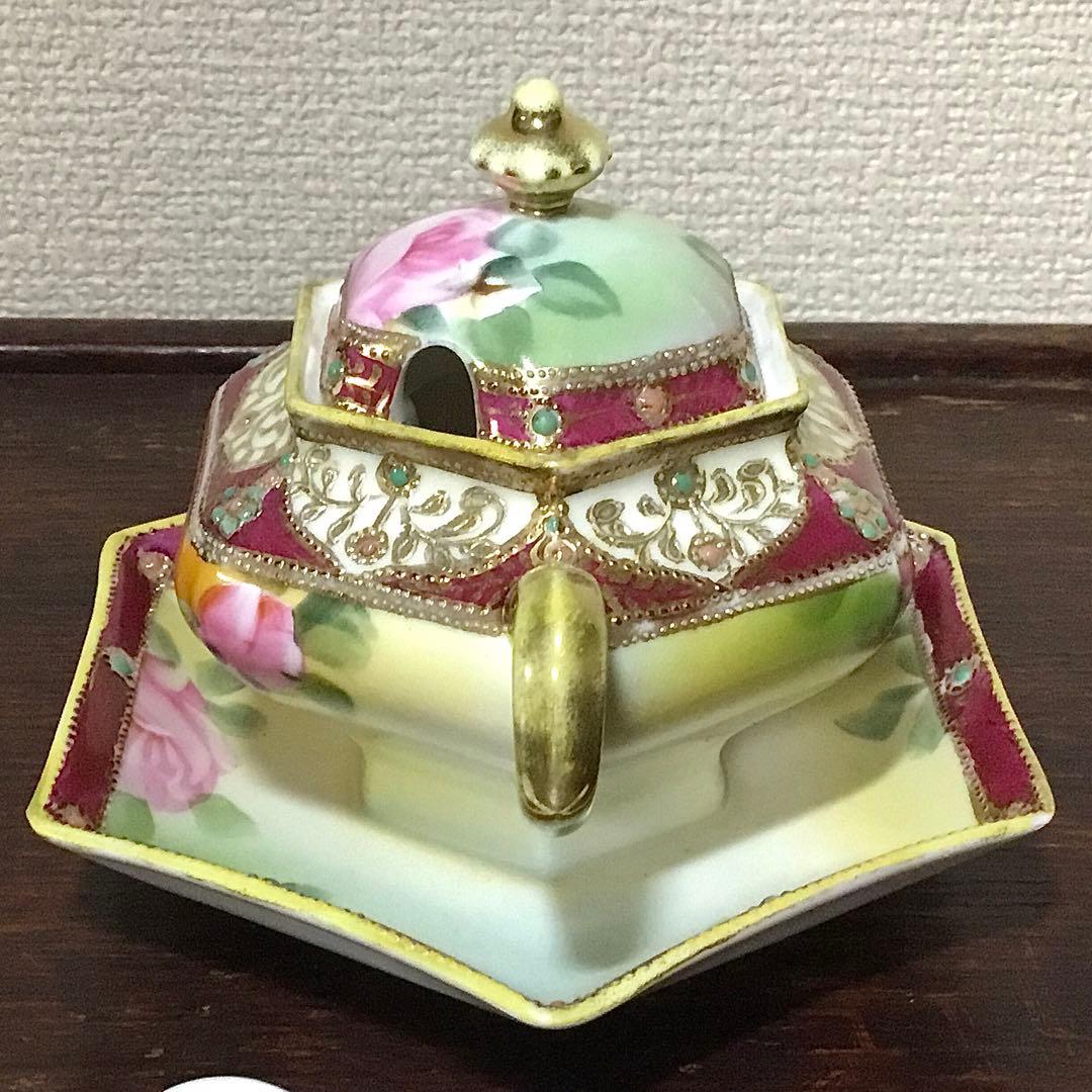 オールドノリタケ◆シュガーポット◆金彩 薔薇