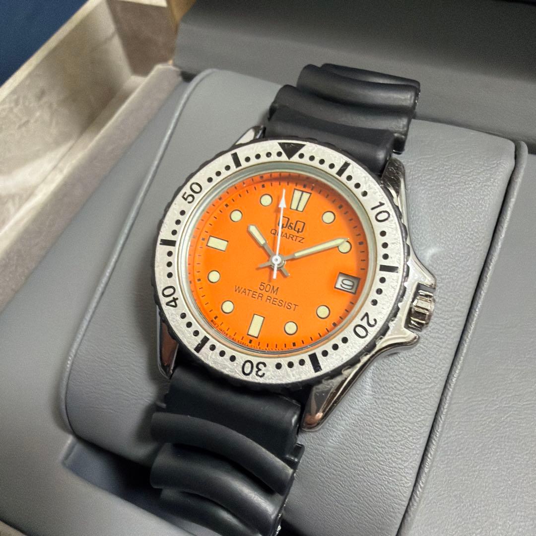 【希少カラー】CITIZEN Q&Q ヴィンテージ ダイバーズ オレンジ レア