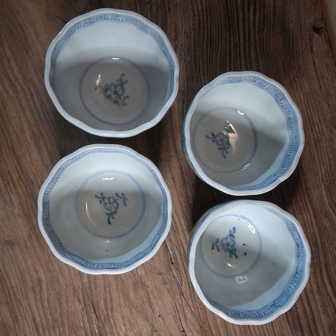 桜文様の、猪口向付け江戸時代四客セット