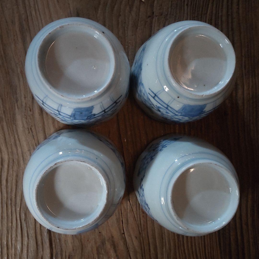 桜文様の、猪口向付け江戸時代四客セット