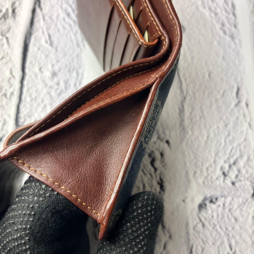 美品✨セリーヌ パリマカダム デニムキャンバス レザー トリオンフ 三つ折り財布