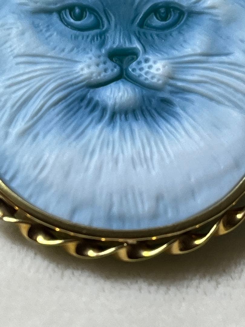 金18 カメオ　猫