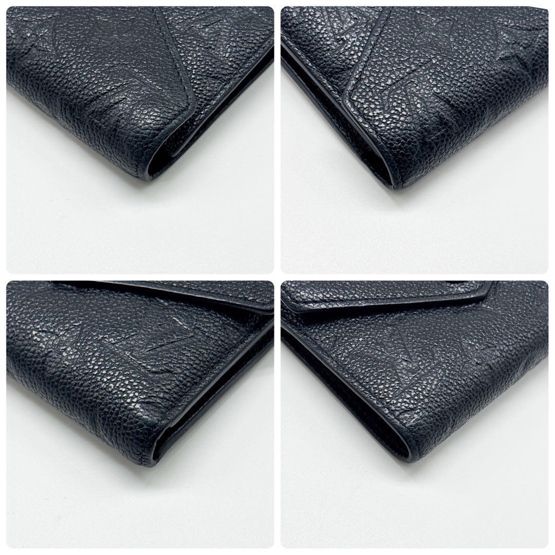 ルイヴィトン モノグラム アンプラント ヴィクトリーヌ 二つ折り財布 黒