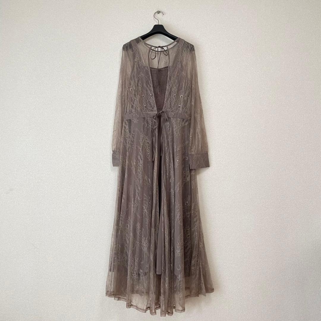 【新品未使用】AIMER ロングレース 2way パーティードレス