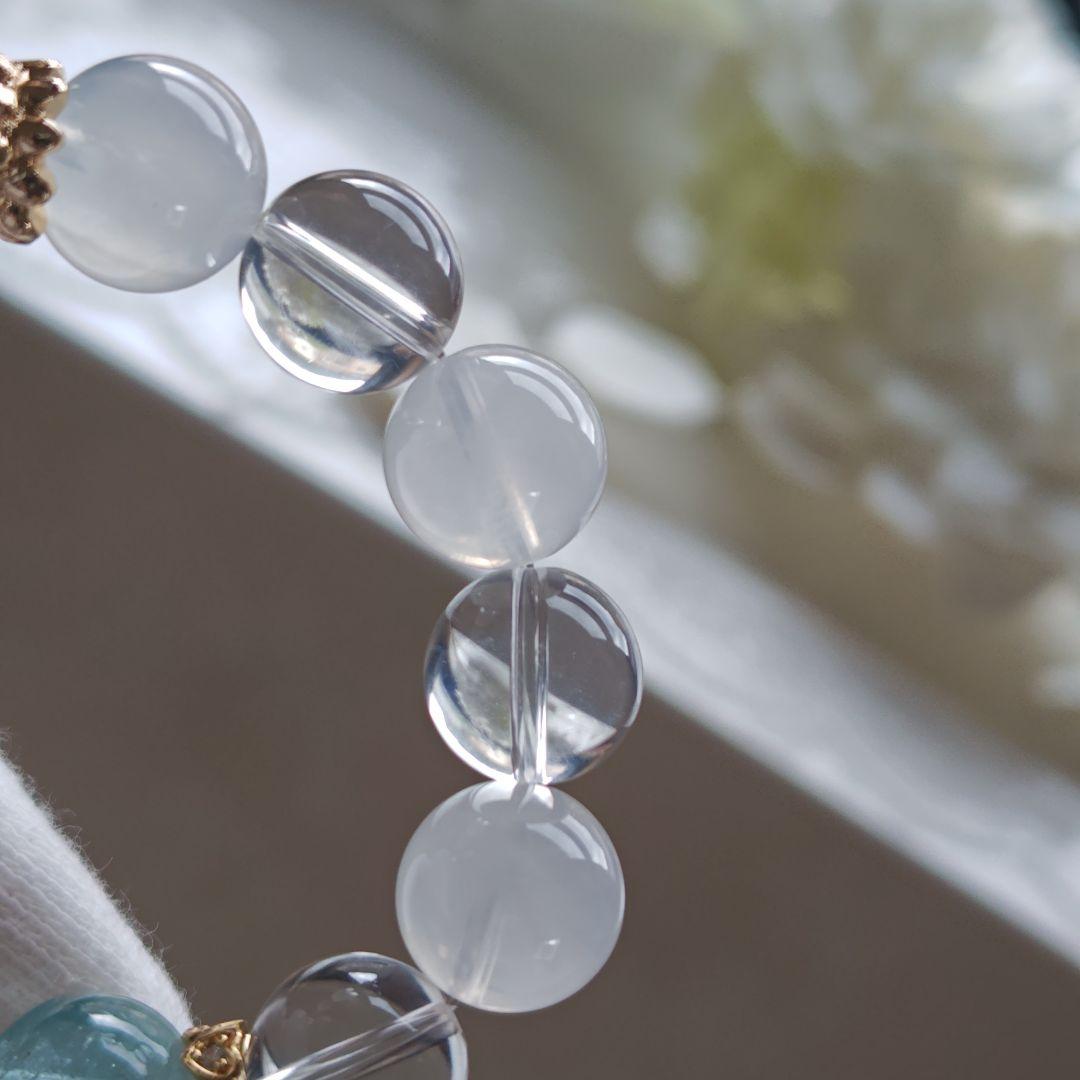 宝石質モスアクアマリン六芒星、ブルートパーズ、K2ムーンクオーツ