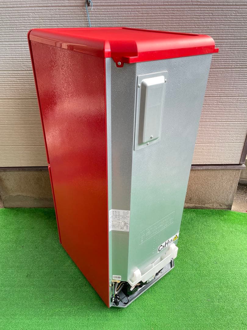 637極美品✨ エディオン レトロインバーターおしゃれレッド 2ドア冷蔵庫 単身